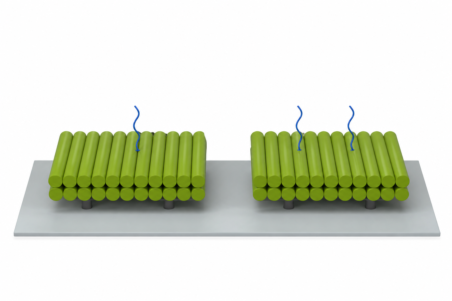 DNA platforms displaying one or two target attachment strands.